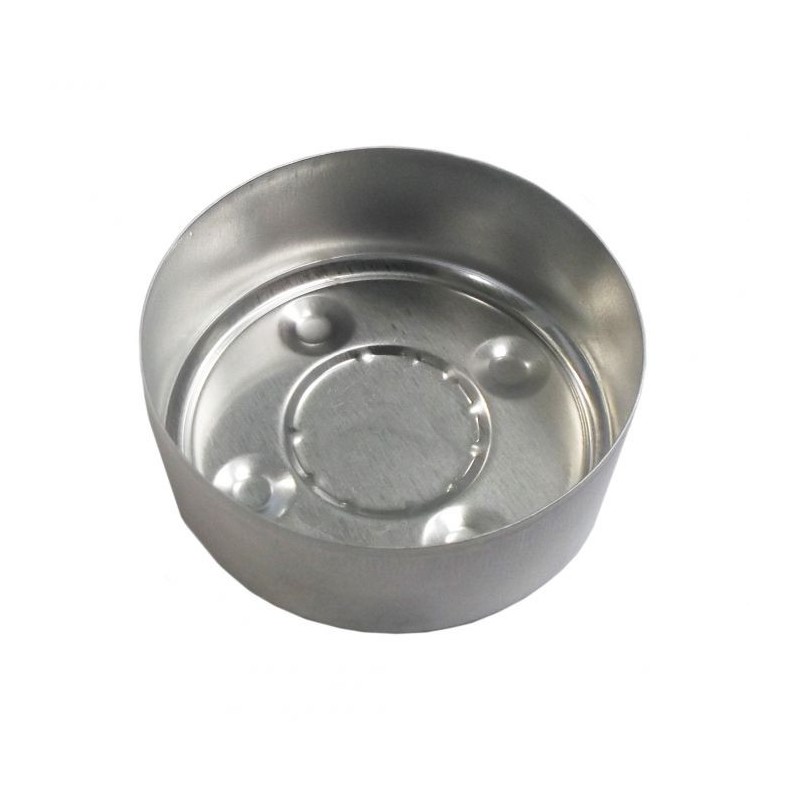 Tea light candle container, aluminium, 39x18mm