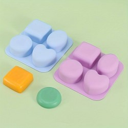 Soap mould Various shapes, silicone, 80x80x25mm