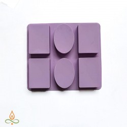 Soap mould Flowers, silicone, 80x50x25mm, 6pcs.