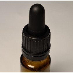 Korv kontrollrõnga ja pipetiga, DIN18, 10 ml pudelile, must