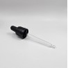 Cap with safety ring and pipette, DIN18, for 50 ml bottle, black