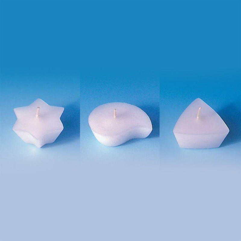Mold for a floating candles Flame-star-triangle, polycarbonate, 60x50mm