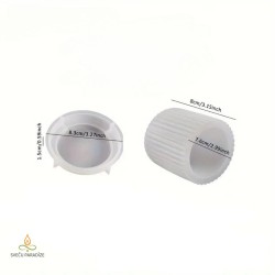 Epoxy and plaster bowl mould Tall bowl with lid, silicone, 80x76mm