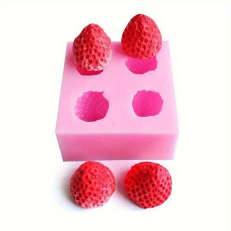 Decoration mould Strawberries, silicone, 60x70mm