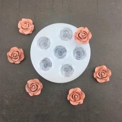Decoration mould Rose flowers, silicone, 78x78mm