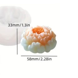 Форма для свечи Цветок пиона 2, силикон, 33x58мм