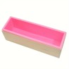 Soap mould with wooden box, small, silicone, 246x55x76mm