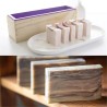 Soap mould with wooden box, small, silicone, 246x55x76mm