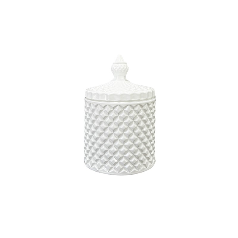 Candle container, HUILU, 220ml, white