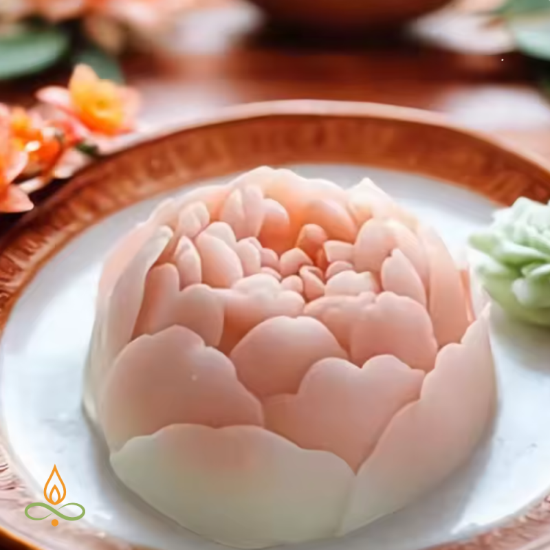 Candle mould Peony flower, silicone, 34x59mm