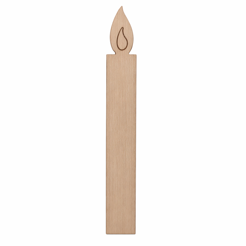 Wood wick with flame, 16x150 mm