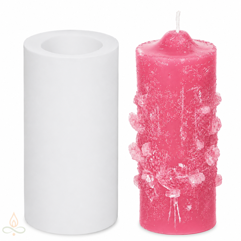 Candle mould Rose garland pillar, silicone, 44x106 mm